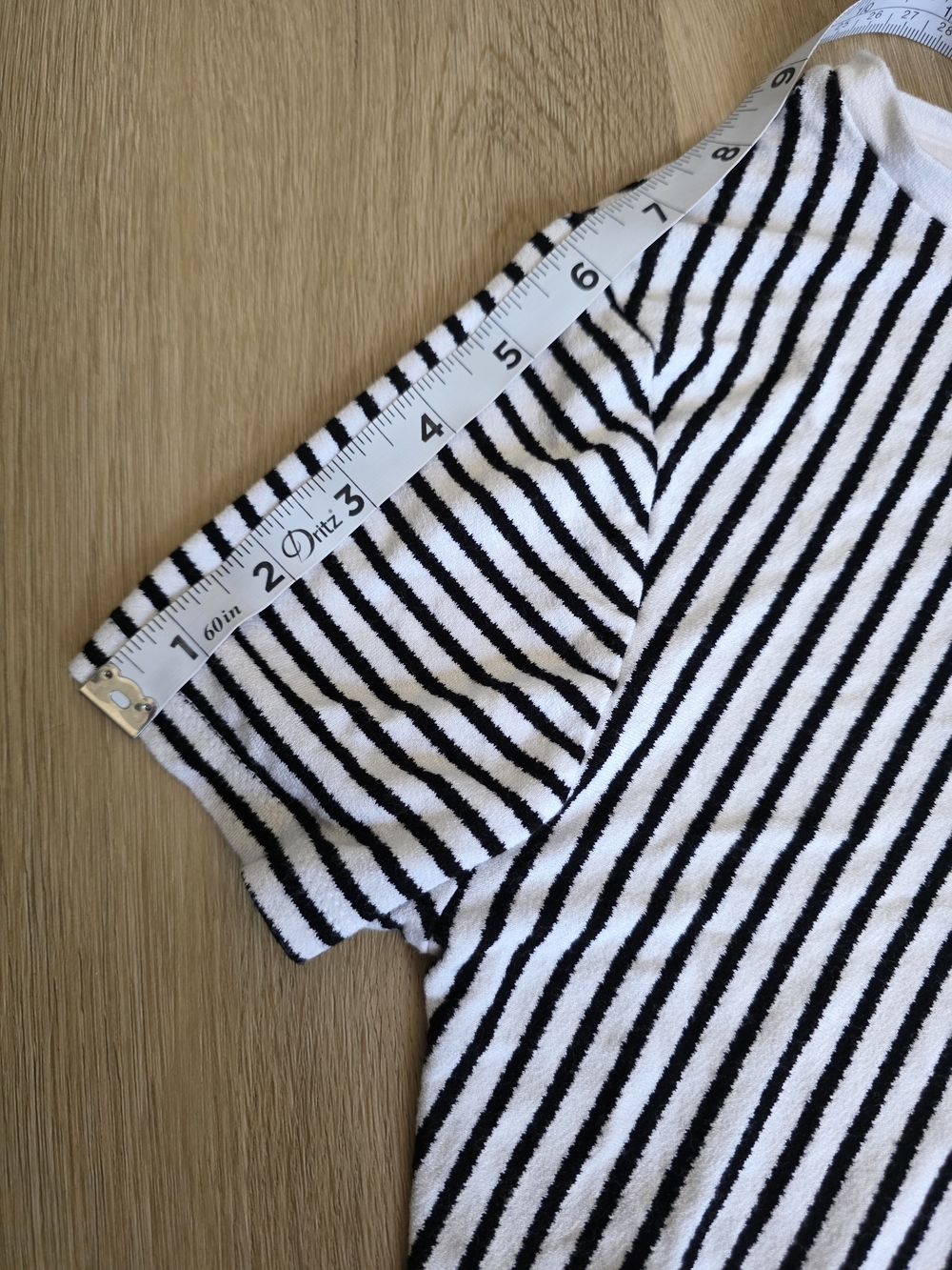Zara Striped Chevron High-Low Short Sleeve Tunic Tee Shirt - Size M - Picture 7 of 7